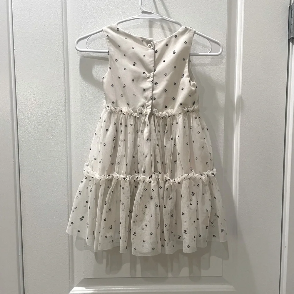 H&M Charming Cream/Black Floral Kids Dress